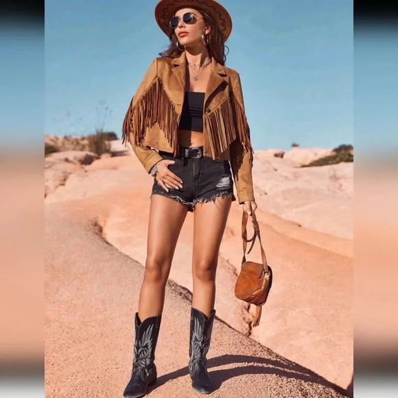 Women'S Suede Fringe Jacket - Picture 6 of 6